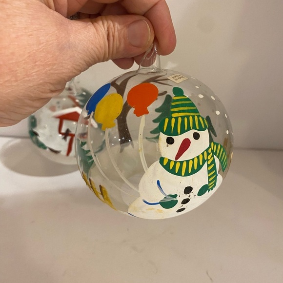 Set of 2 Hand Painted Blown Glass Ornaments (DP) - Picture 9 of 14